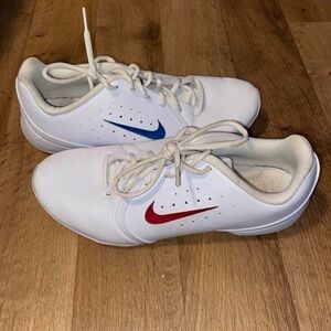 Nike Women’s White Athletic Shoes with customizable swooshes